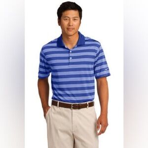 Nike Golf Dri-FIT Tech Stripe Polo Blue/White Stripe